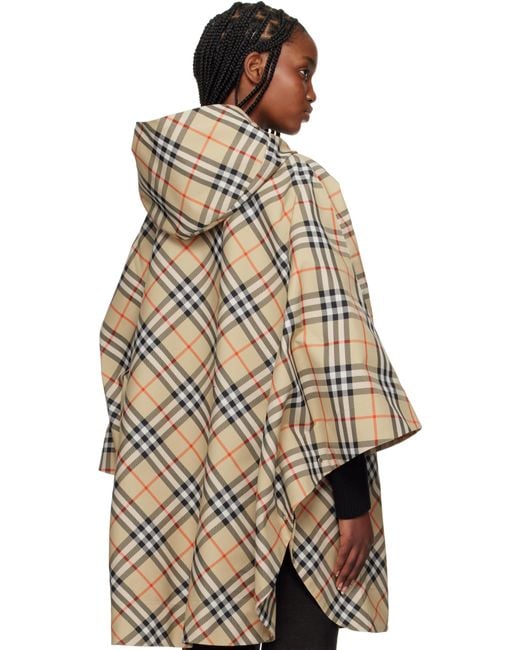 Burberry Natural Packaway Check Twill Cape Jacket