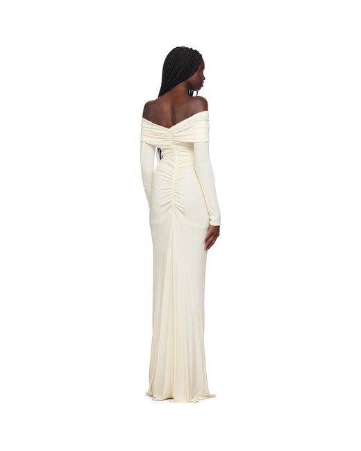 Atlein Black Ssense Exclusive Off- Ruched Maxi Dress