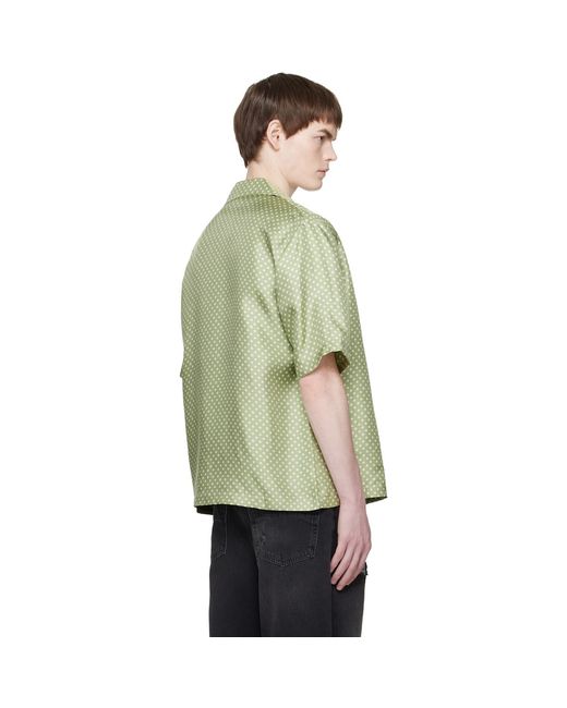 Amiri Green Polka Dot Camp Shirt for men