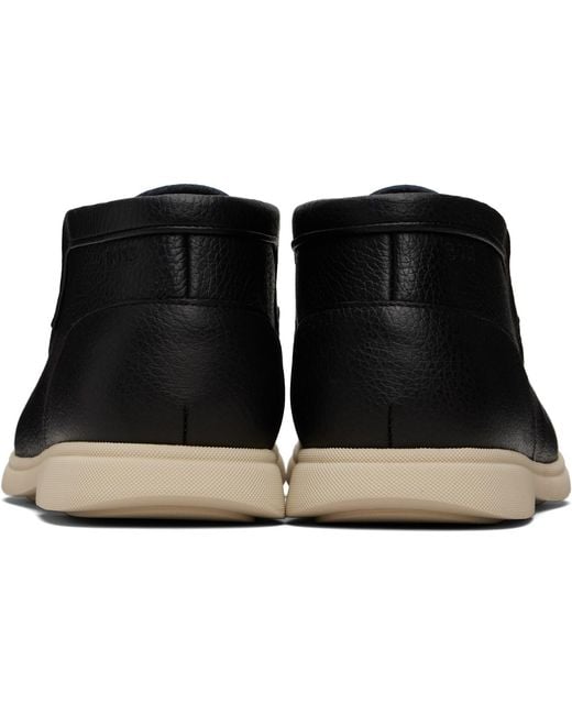 Boss Black Tumbled Leather Desert Boots for men