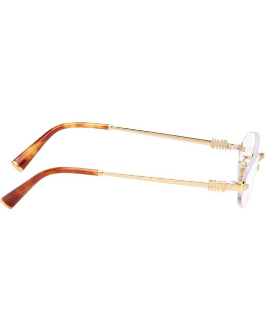 Miu Miu Metallic Rimless Glasses