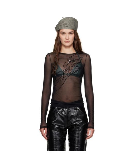 Jean Paul Gaultier Black 'The Sequin' Top
