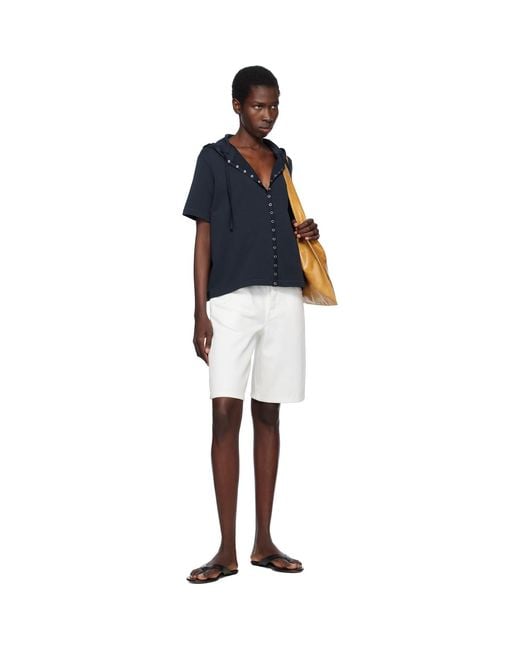 Still Here White Stoop Denim Shorts