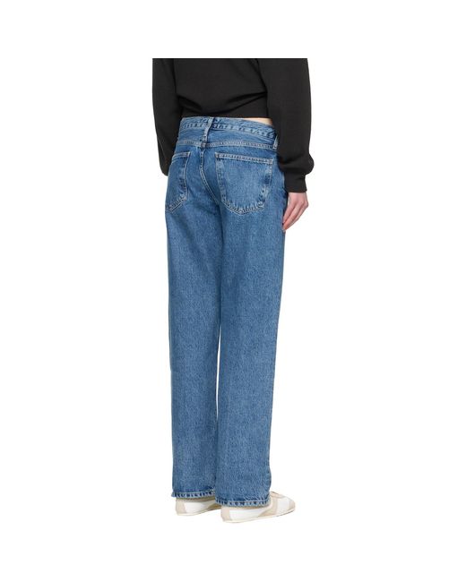 Agolde Blue Low Rise Loose Jeans