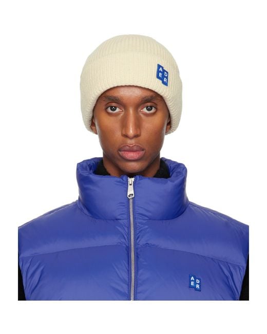 Adererror Blue Off- Trs Tag 01 Beanie for men