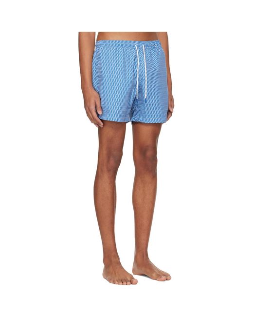 Boss Blue Micro-Print Swim Shorts for men
