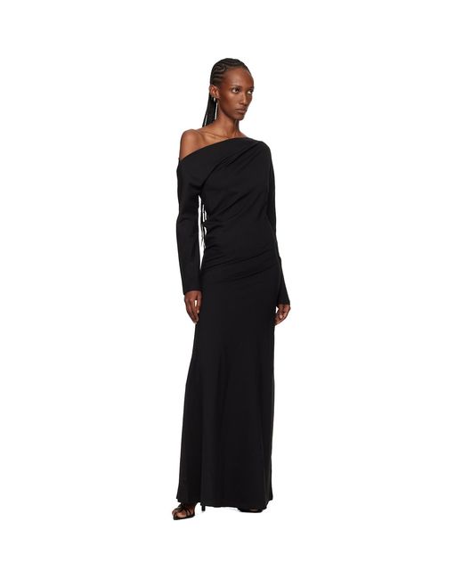 Rohe Black Twisted Jersey Maxi Dress
