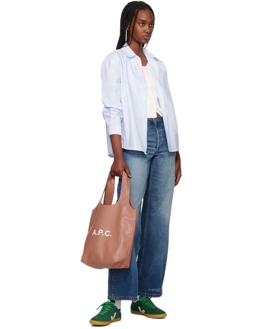 A.P.C. ピンク スモール Ninon トートバッグ Brown