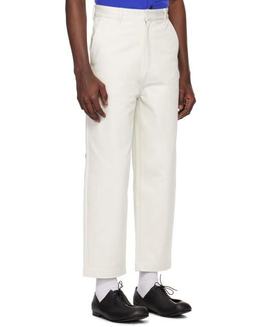 Adererror White Significant Patch Trousers for men