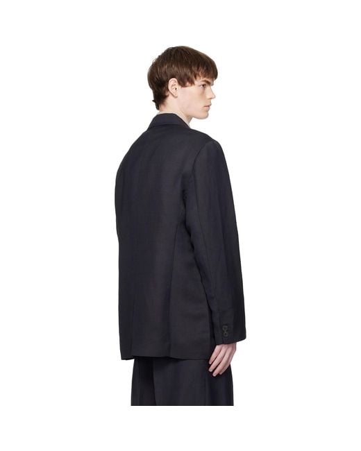 Studio Nicholson Blue Roversi Linen Blazer for men