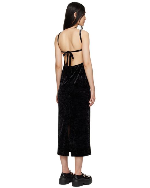 Anna Sui Black Low Back Midi Dress