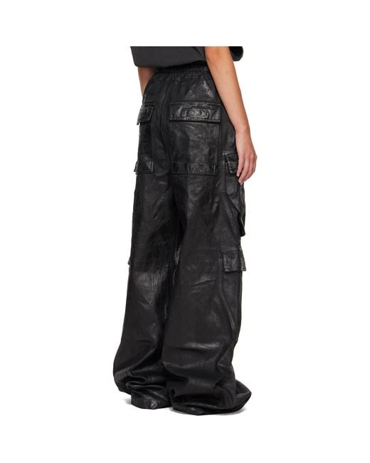 Rick Owens Black Tower Double Cargo Jumbo Belas Jeans