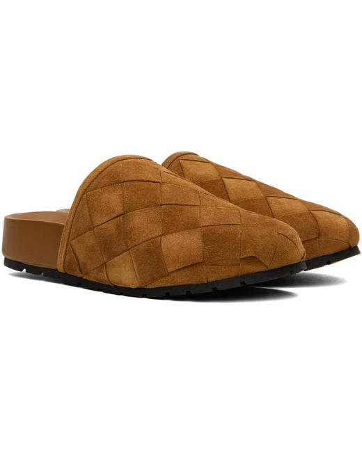 Bottega Veneta Black Tan reggie Mules