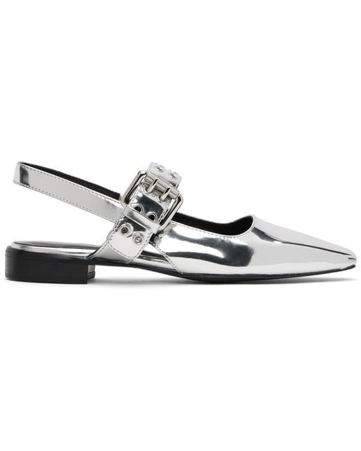 Rag & Bone Black Silver Astra Slingback Slippers