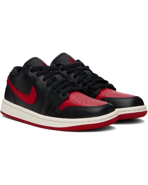 Nike Black & Red Air Jordan 1 Low Sneakers