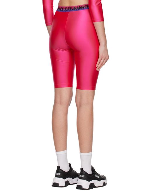Versace Red Shiny Bike Shorts