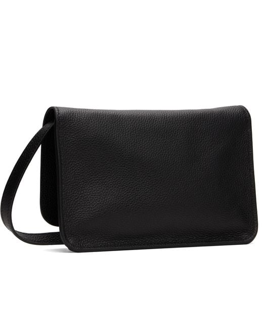 Marni Black Leather ' Mending Embroidery' Pouch for men