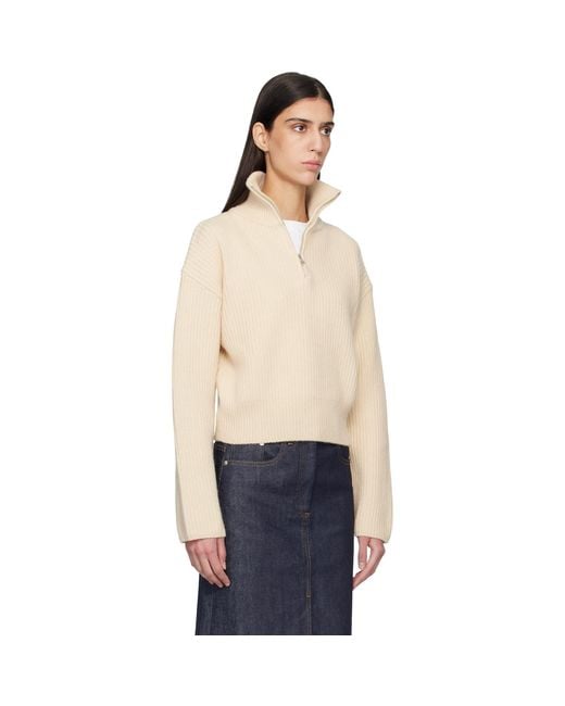 A.P.C. Blue Off- Wide-Rib Sweater