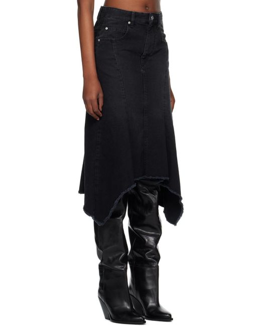 Isabel Marant Black Nyda Denim Midi Skirt
