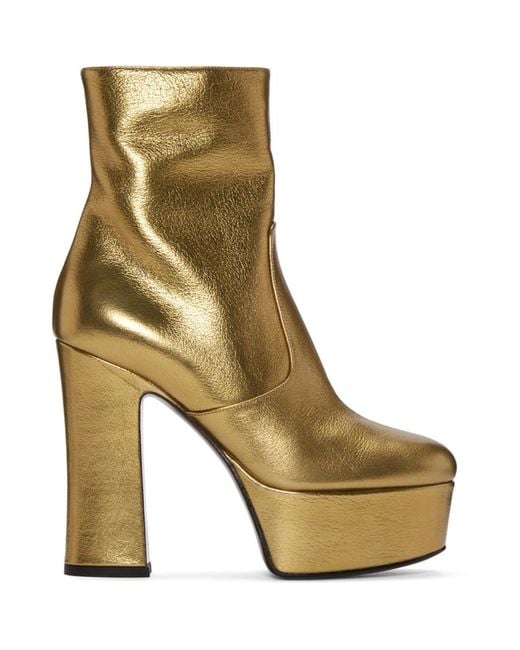 Saint Laurent Multicolor Gold Platform Candy Boots