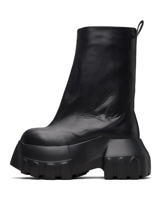 Rick Owens Black Temple Flared Mega Tractor Boots for men