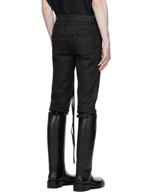 Ann Demeulemeester Black Waxed Jeans for men