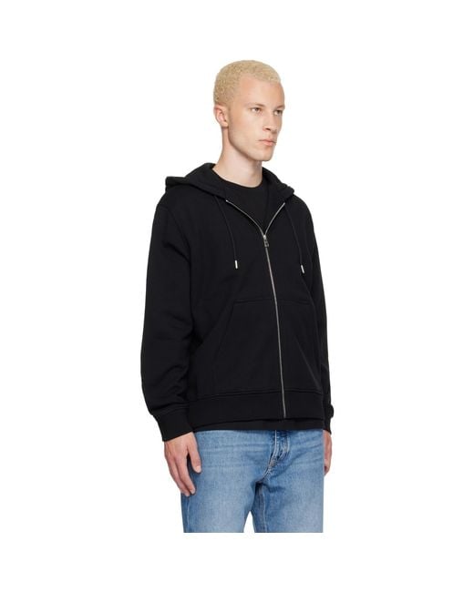 Givenchy Black Zipped Photographic Negative Print Hoodie for men