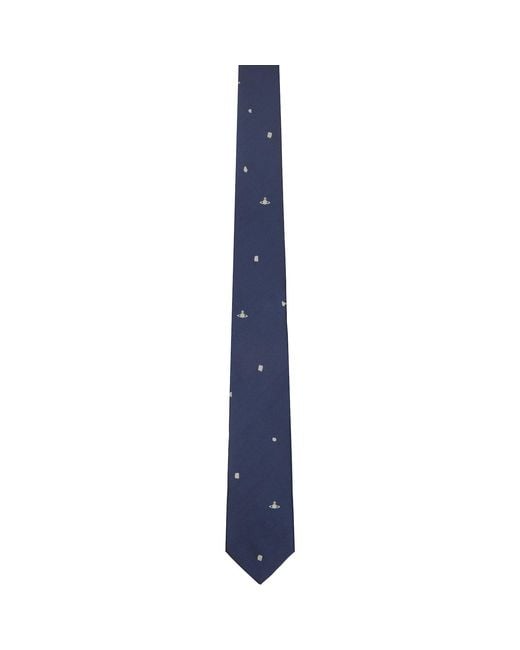 Vivienne Westwood Blue 7Cm Silk Orb Tie for men
