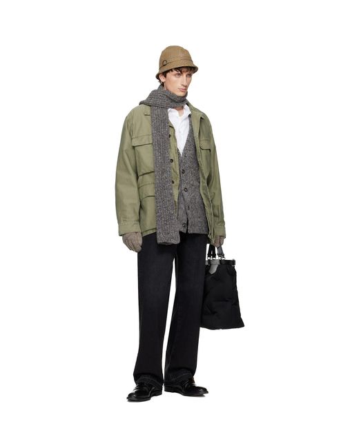 Maison Margiela Black Four Stitches Scarf for men