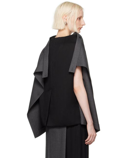 Haut Façon Tailleur Noir Et Gris À Empiècement De Style Jupe ALAINPAUL en coloris Black