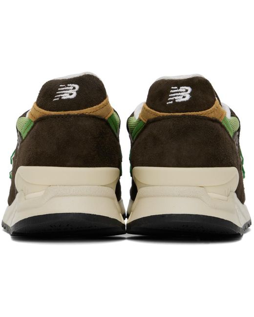 New Balance Black & Green Made In Usa 998 Sneakers