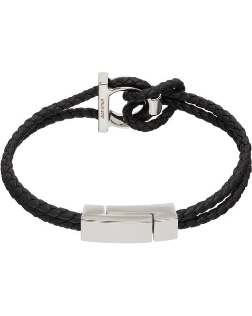 Ferragamo Black Gancini Bracelet for men