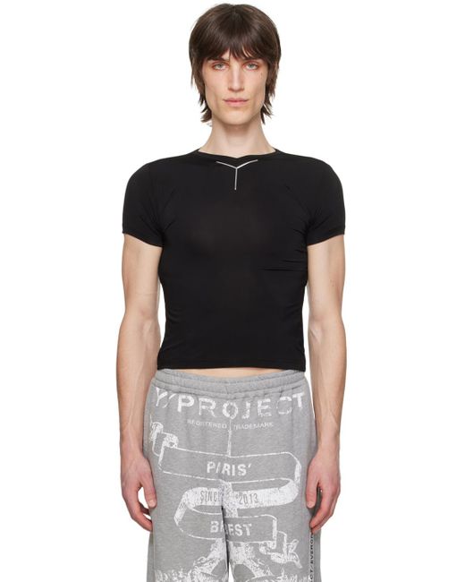 Y. Project Black V-neck T-shirt for men
