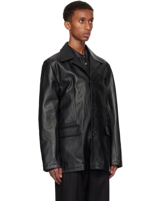 Our Legacy Black Alley Leather Jacket for men