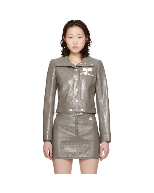 Courreges Brown Reedition Vinyl Jacket