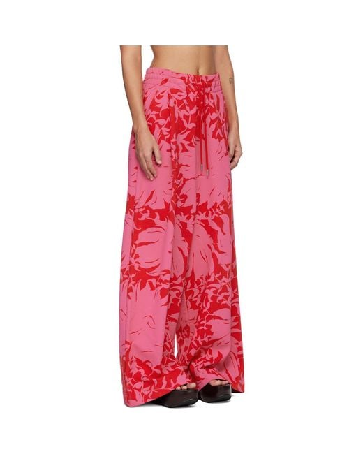 Dries Van Noten Red Loose Sweatpants