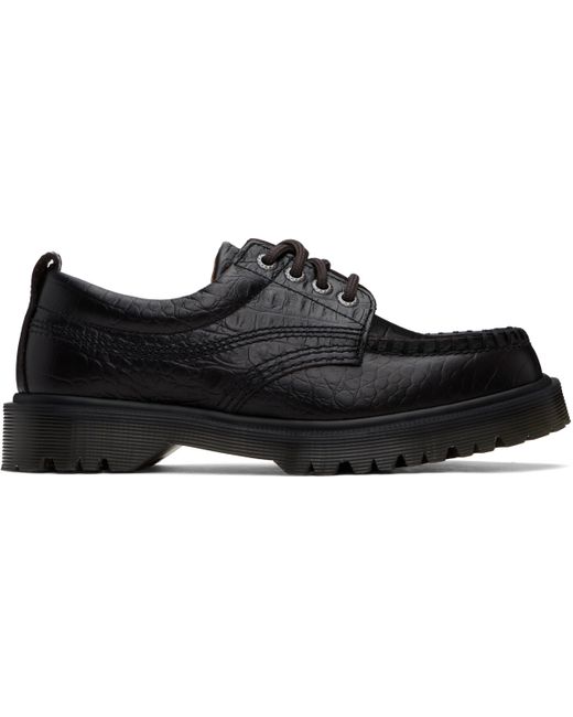 Dr. Martens ブラウン Lowell Crocodile Analine レザー ダービー Black