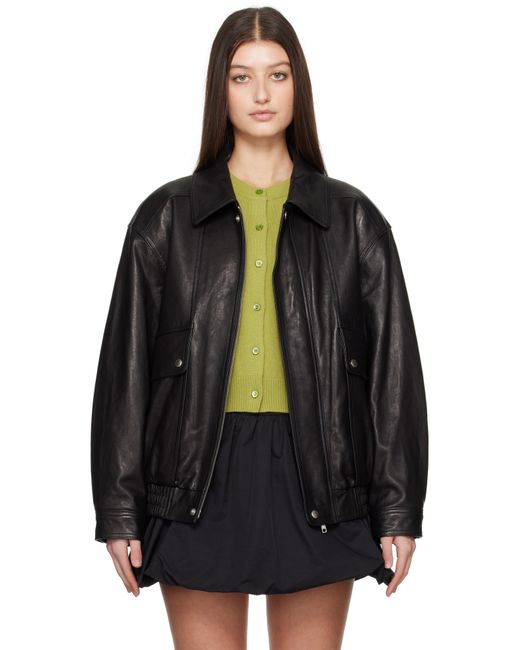 DUNST Oversized Vintage Leather Jacket in Black | Lyst UK