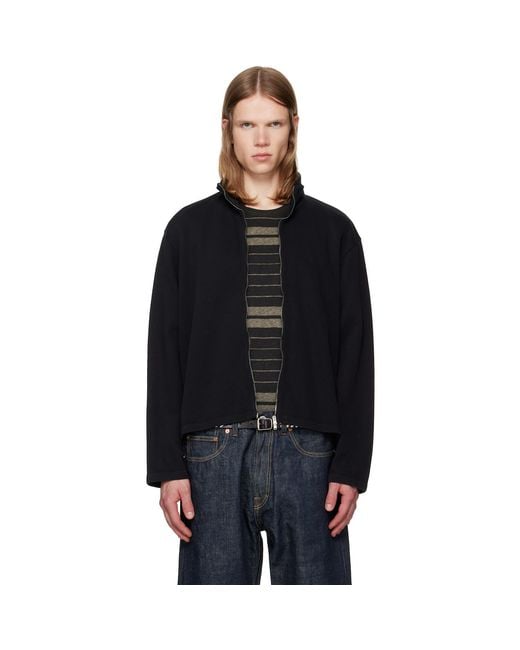 Our Legacy Black Shrunken Fullzip Track Jacket for men