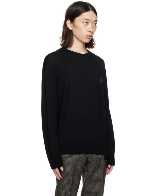Wooyoungmi Black Asymmetric Hem Sweater for men