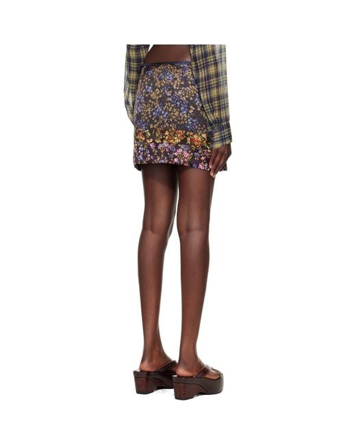 Dries Van Noten Multicolor Printed Wrap Miniskirt