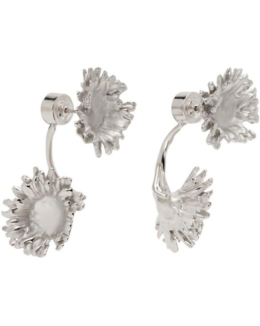 Marni White Metal Daisy Earrings