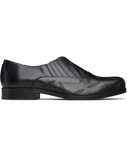 メンズ STEFAN COOKE ブラック Perforated Slip On ローファー Black