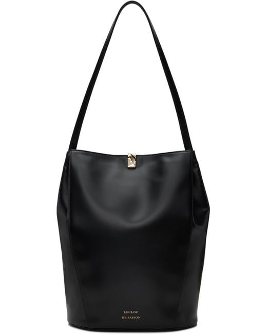 Loulou de Saison Black Daya Leather Bucket Bag