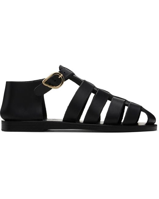 Ancient Greek Sandals Black Homeria Sandals