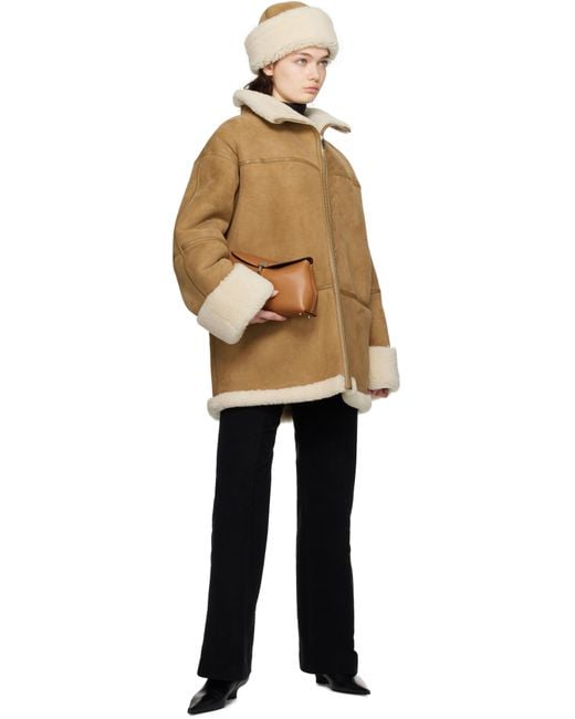 Totême  Natural Tan & Off- Signature Shearling Jacket