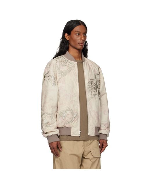 Dries Van Noten Natural Off- & Floral Reversible Bomber Jacket for men