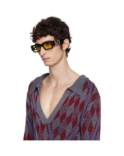 Versace Brown Greca Maxi Sunglasses for men
