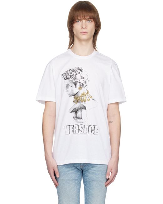 メンズ Versace ホワイト プリントtシャツ White