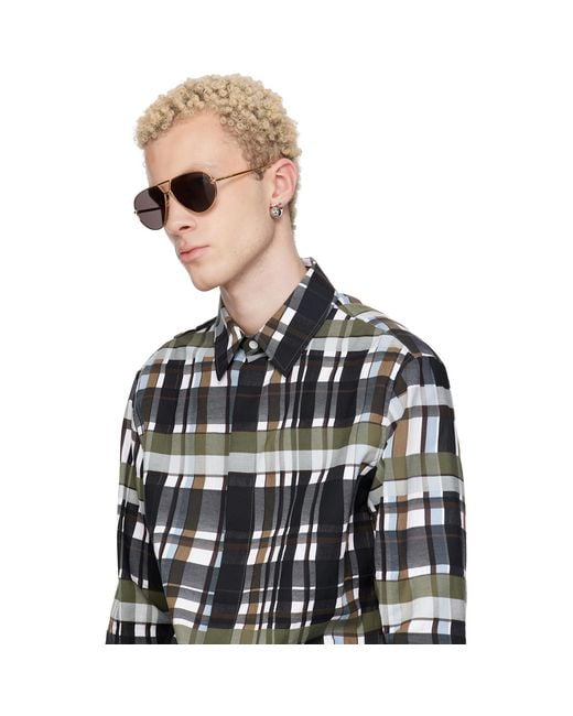 Bottega Veneta Black Drop Aviator Sunglasses for men